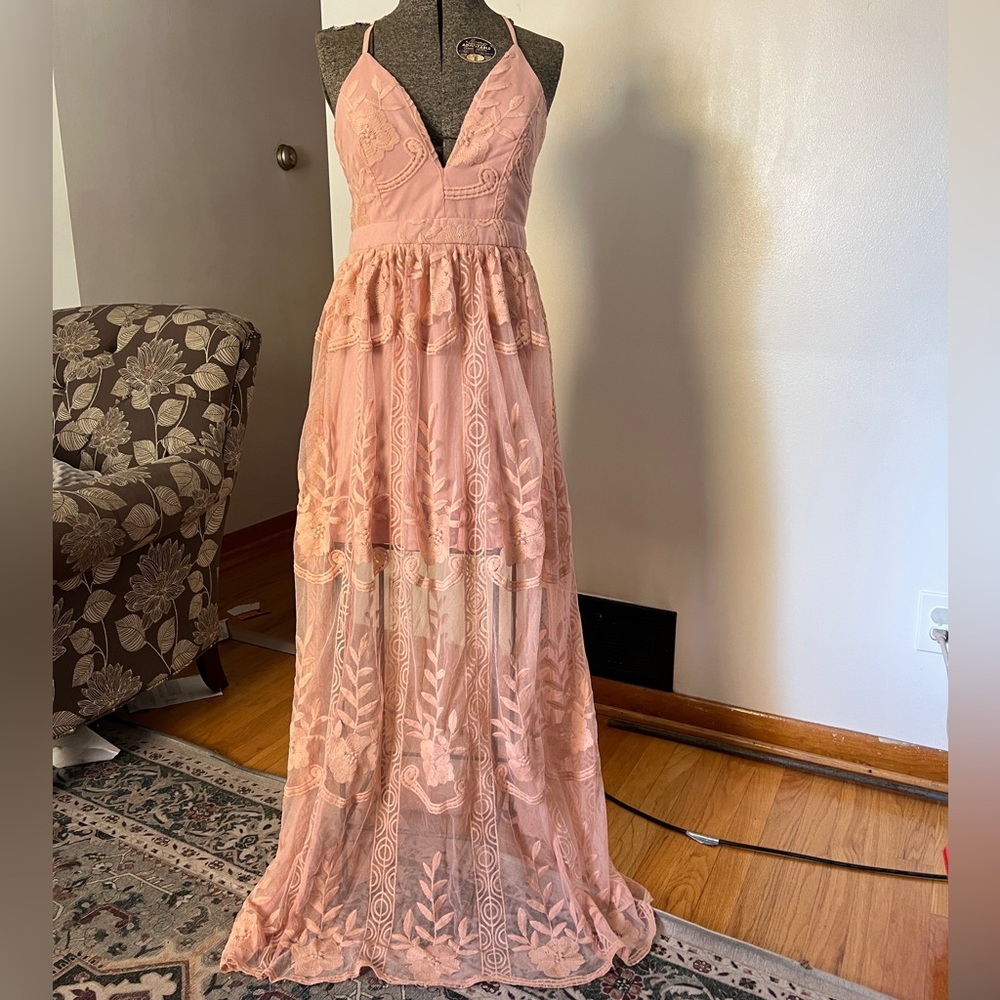 Beautiful lace open back dress